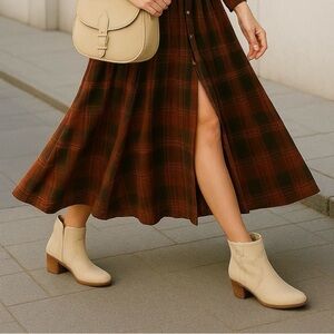 Altar’d State Beige Western Ankle Boots | Vegan | Size 7 | New With Tag